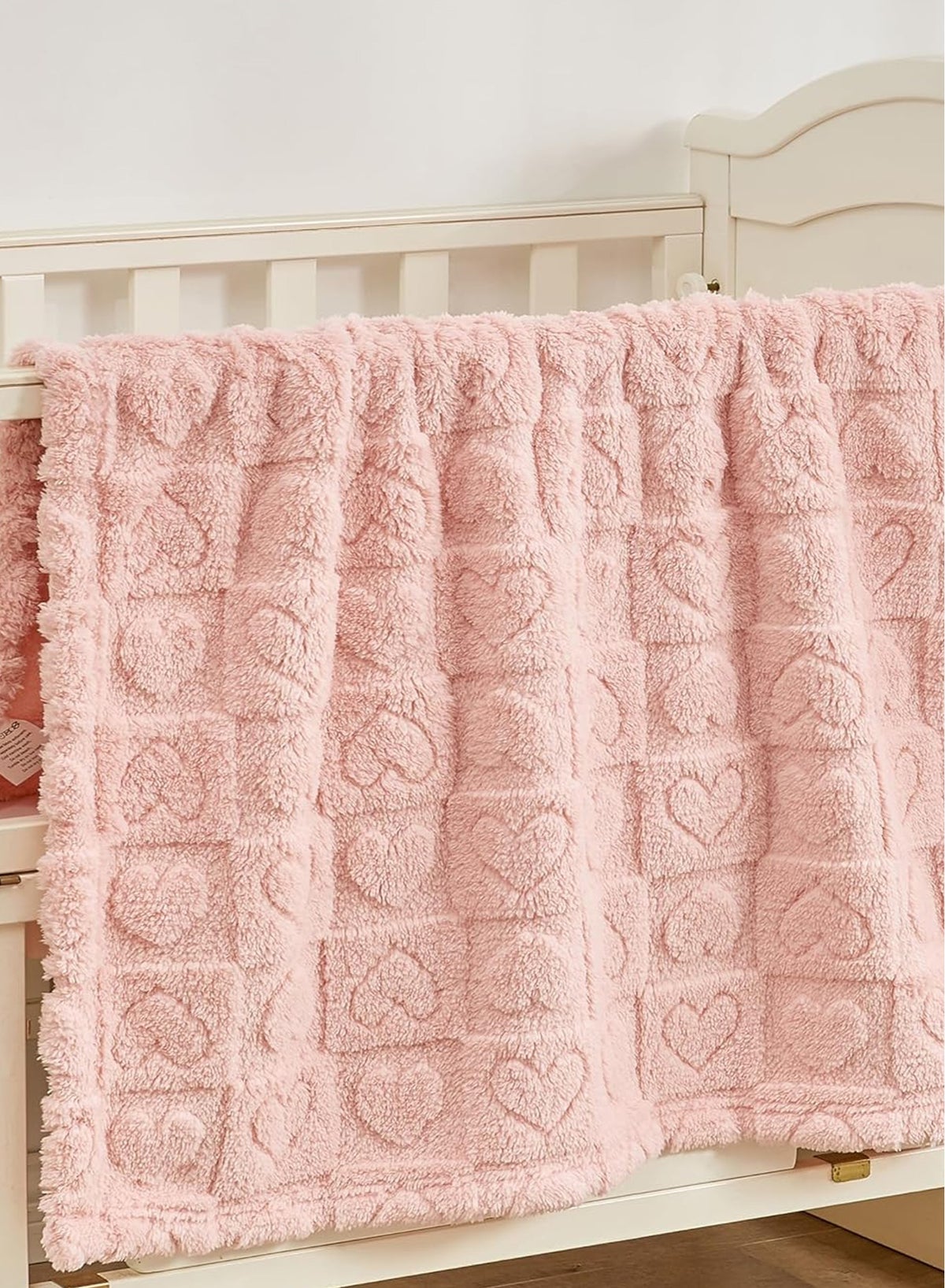 Baby Blanket Heart Checkered Blanket, Ultra Soft Cozy Baby Blankets for Girls Boys, Fluffy Infant - Image 2