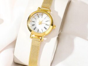 Quartz watch, women's retro disc watch, business alloy watch, with mesh strap, suitable for daily