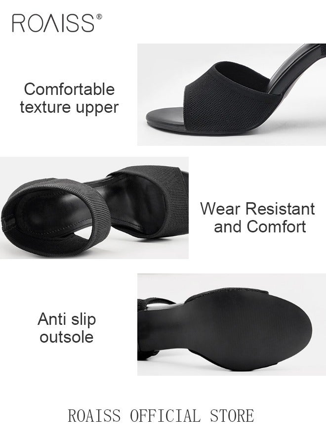 Minimalist Stiletto Heeled Shoes for Women Ankle Strap Sandals Ladies Elegant Peep Toe High Heels - Image 4
