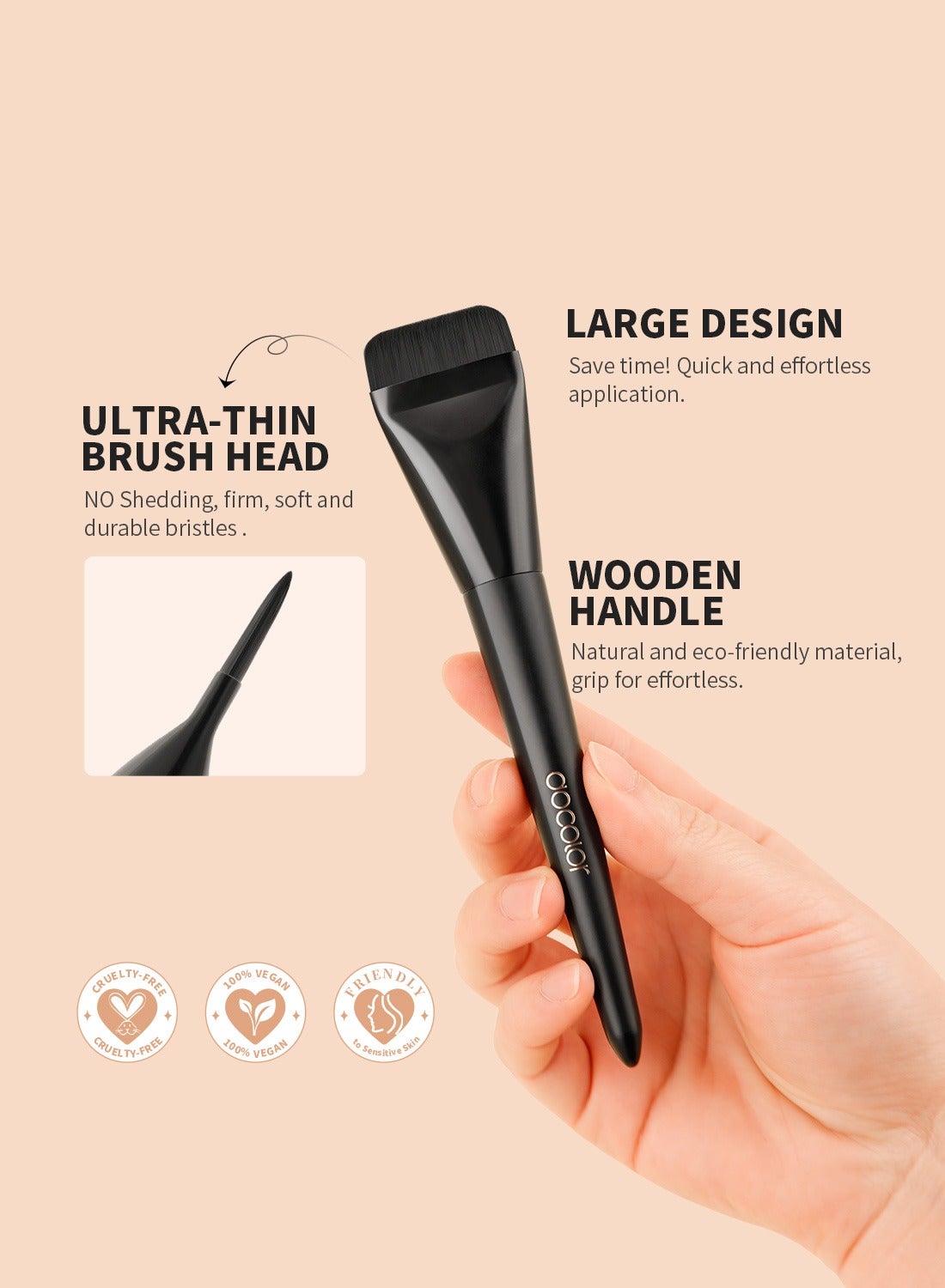 Flat Foundation Brush for Liquid Makeup, Ultra Thin Liquid Foundation Brush Makeup Face Brush for - Image 5