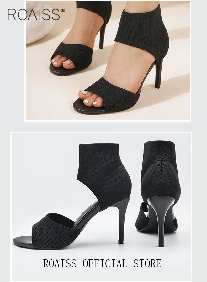 Minimalist Stiletto Heeled Shoes for Women Ankle Strap Sandals Ladies Elegant Peep Toe High Heels - Image 5