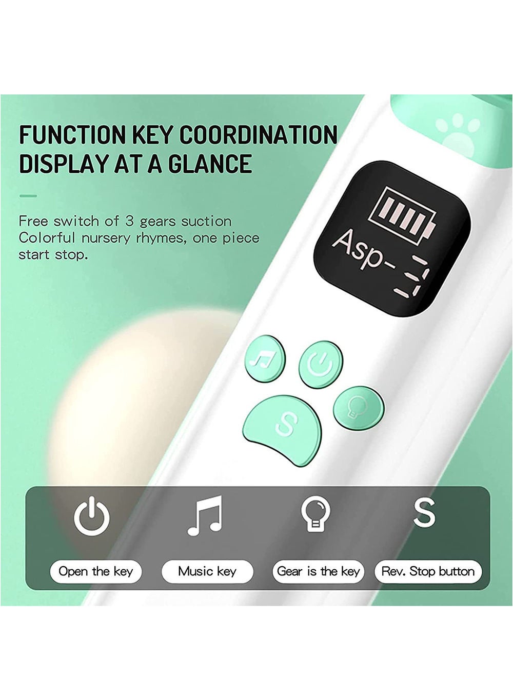 Electric Silent Baby Nasal Aspirator Automatic Nose Cleaner With Silicone Nose Tips Music Soothing - Image 4