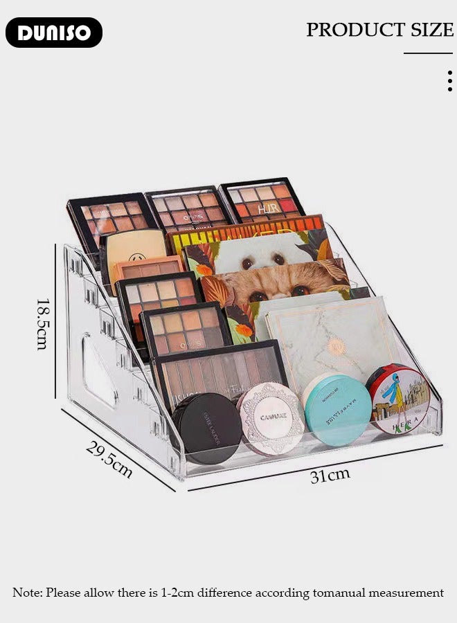 Makeup Organizer for Eyeshadow Palette and Lipstick Organizer, 7 Section Divided Makeup Palette - Image 4