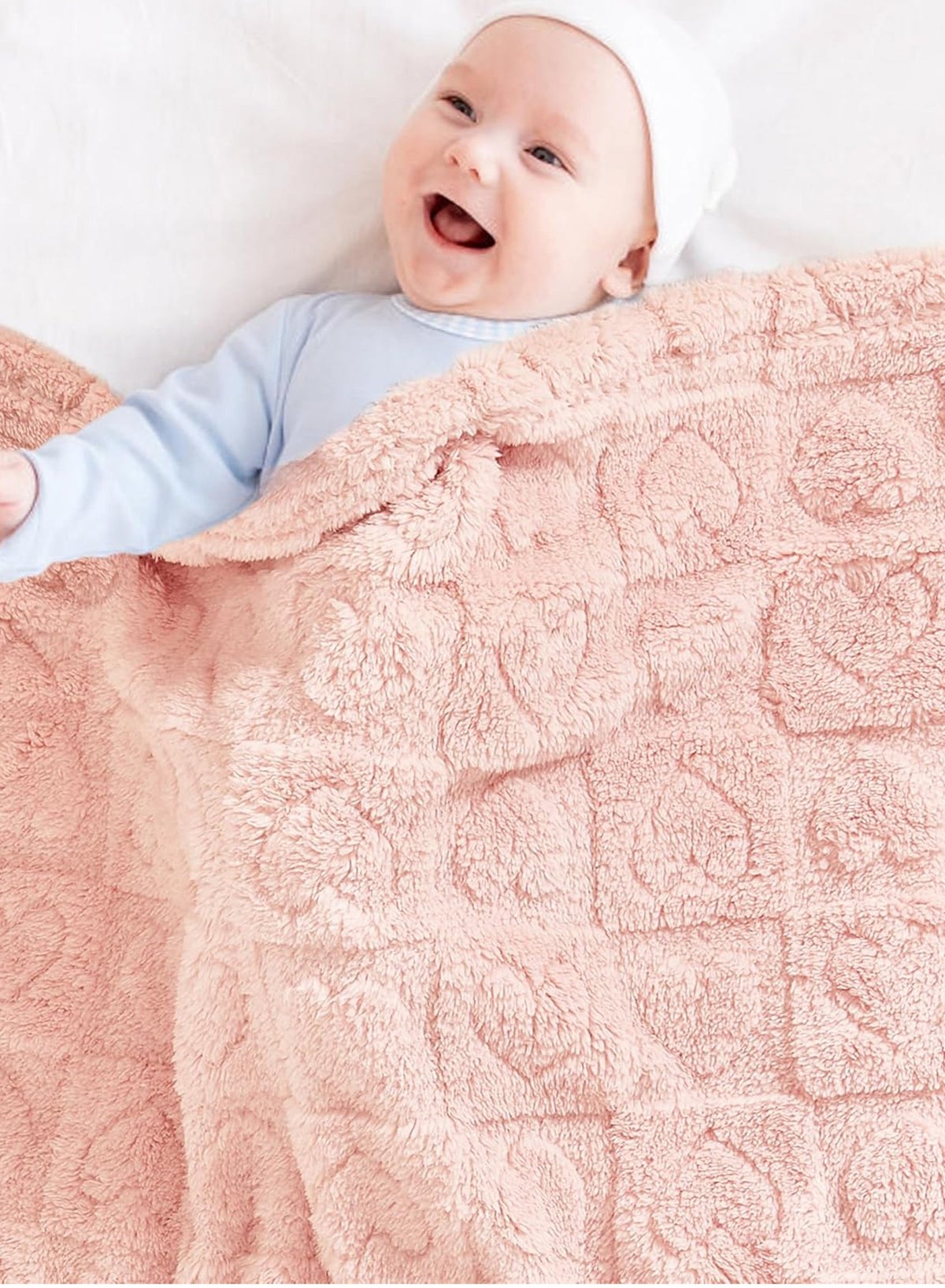 Baby Blanket Heart Checkered Blanket, Ultra Soft Cozy Baby Blankets for Girls Boys, Fluffy Infant - Image 3