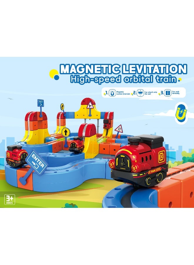 73-Piece DIY Magnetic Levitation Track Set – Anti-Gravity Maglev Train Toy with Rechargeable - Image 2