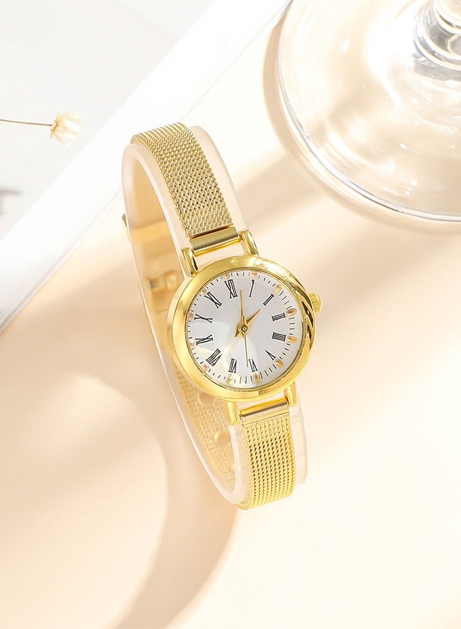 Quartz watch, women's retro disc watch, business alloy watch, with mesh strap, suitable for daily - Image 4