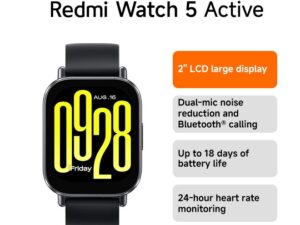 Redmi Watch 5 Active Smartwatch 2-Inch LCD, 18 Days Battery - Midnight Black