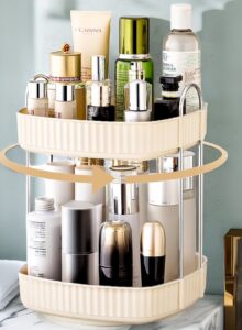 ONECIRCLE Rotating Makeup Organizer for Vanity,Double Tier Cosmetic organizer fits for Cosmetic