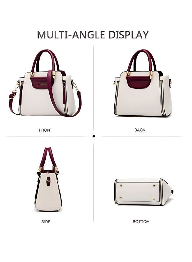 Women's Versatile Contrast Color Crossbody Bag, Ladies Large Capacity Shoulder Bag Handbag Tote - Image 4