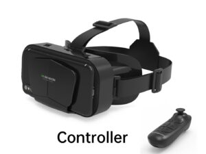 VR Virtual Reality Glasses 3D Headset with Controller for Movies & Games