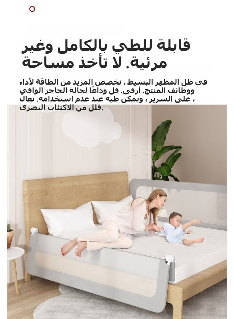 Bed Rails for Toddlers, Swing Down Safety Bed Guard for Convertible Crib, Extra Tall Folding - Image 4