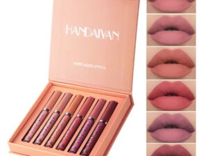 Lipstick Set Matte Liquid 6 Colors Long Lasting Waterproof for Women Highly Pigment Velvety Nude