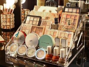 Makeup Organizer for Eyeshadow Palette and Lipstick Organizer, 7 Section Divided Makeup Palette
