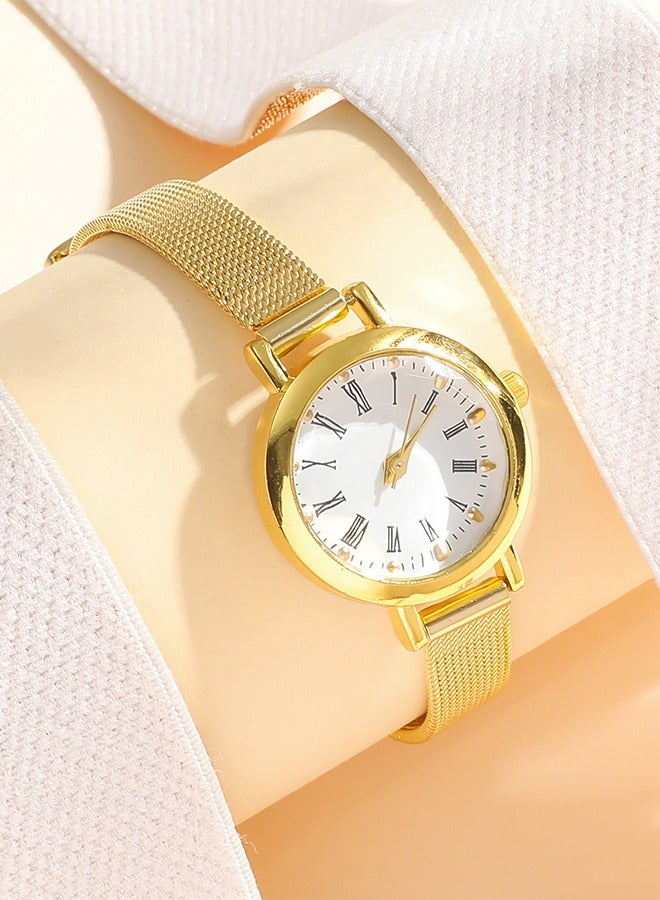Quartz watch, women's retro disc watch, business alloy watch, with mesh strap, suitable for daily - Image 5
