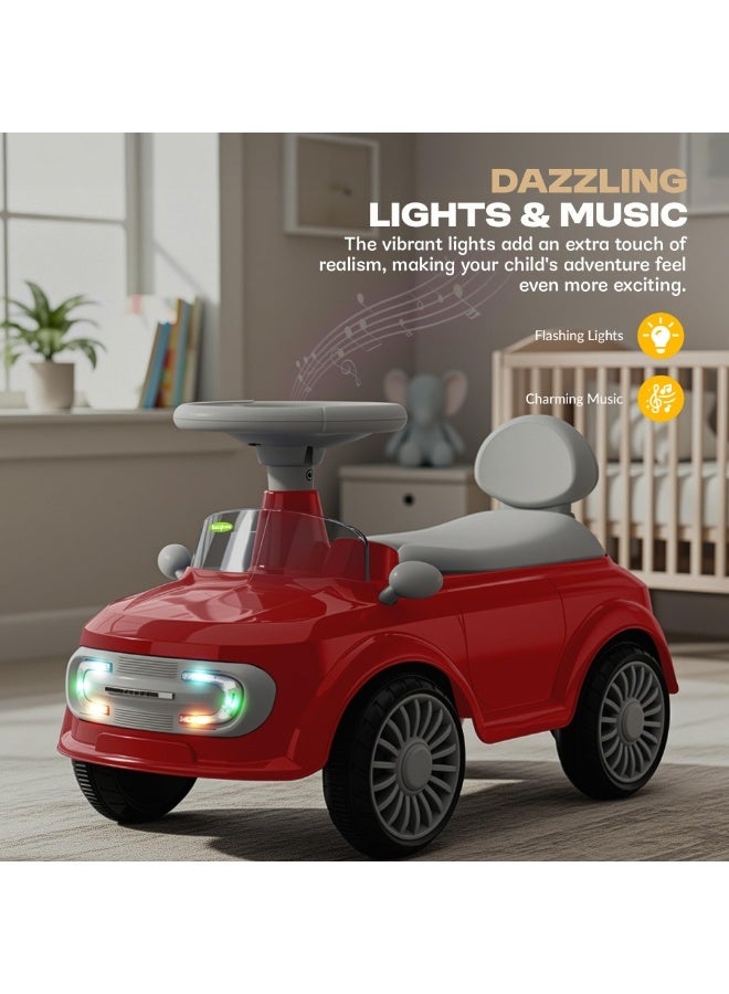 Mini Ride on Car for Kids with Music, Light & Parental Handle - Image 4