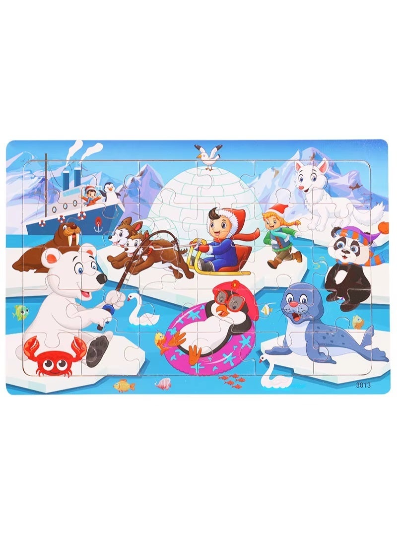Twisoo 30-Piece Animal Wooden Jigsaw Puzzle – Early Educational Toy for Babies & Kids – Fun - Image 4