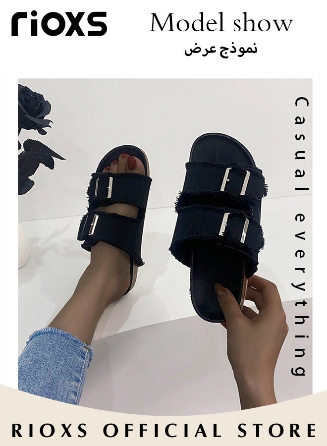Women's Flat Sandals,Fashion Beach Sandals,Comfort Soft Sole Sandals,Anti-Slip Opened Toe - Image 2