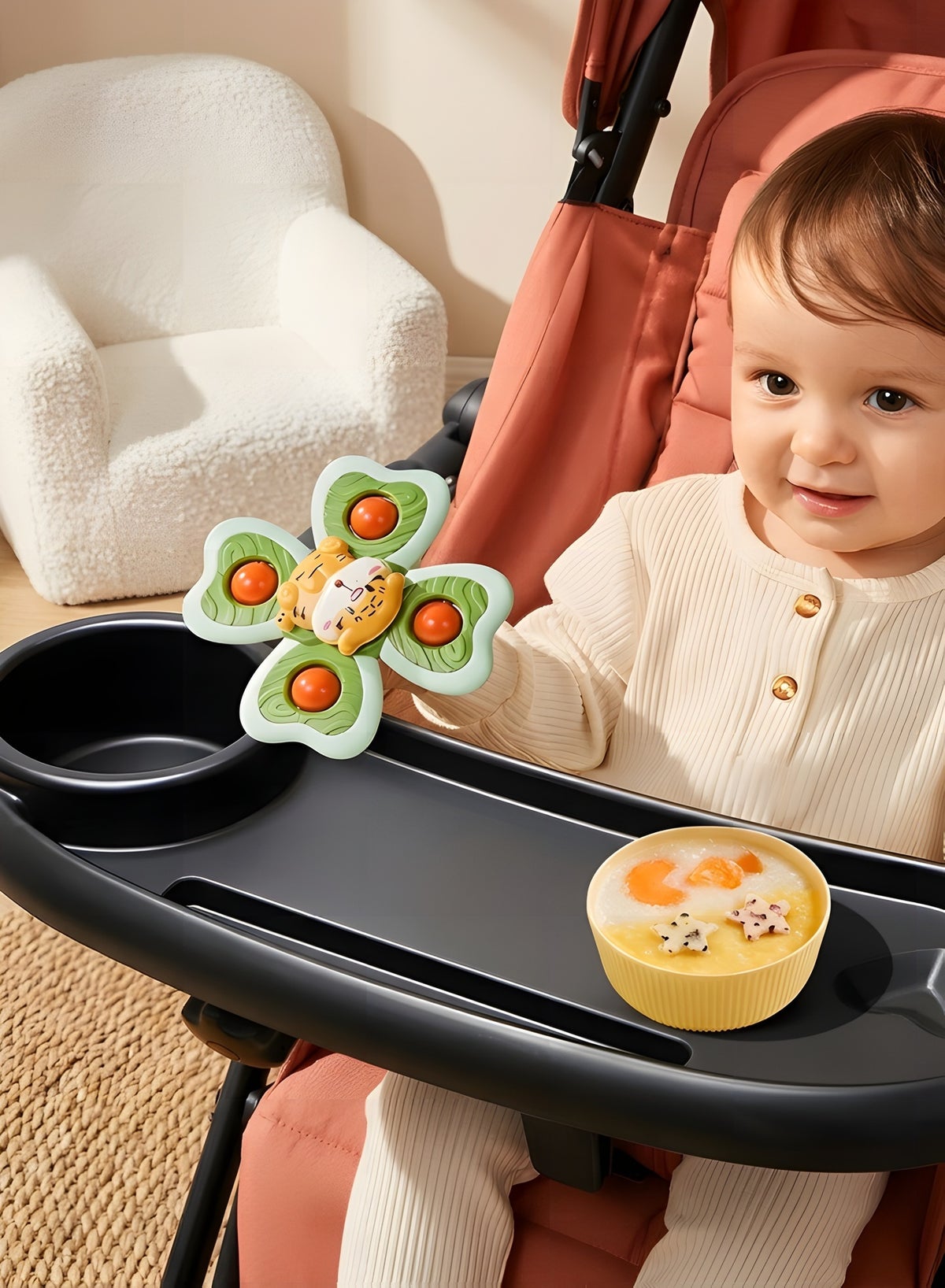 Stroller Tray with Cup Holder,Universal Stroller Snack Tray/Stroller Cup,Multifunctional Child - Image 2
