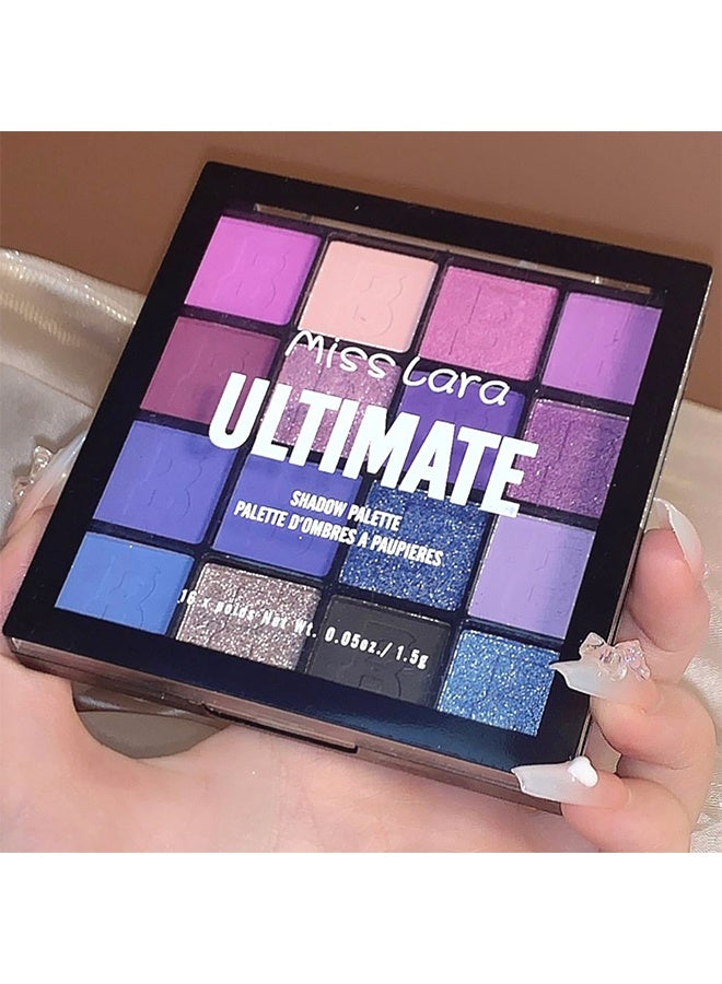 Shadow Palette,16 Colors Shimmer Matte Eyeshadow Palette, Waterproof Colorpop Navy Blue Eyeshadow - Image 5