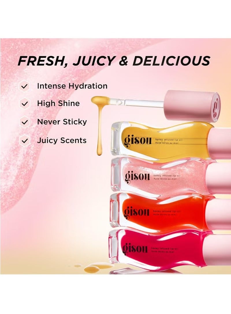 Honey Infused Hydrating Lip Oil, Nourishing Moisturizer for Dry Lips, High Shine, Smooth Finish, - Image 2