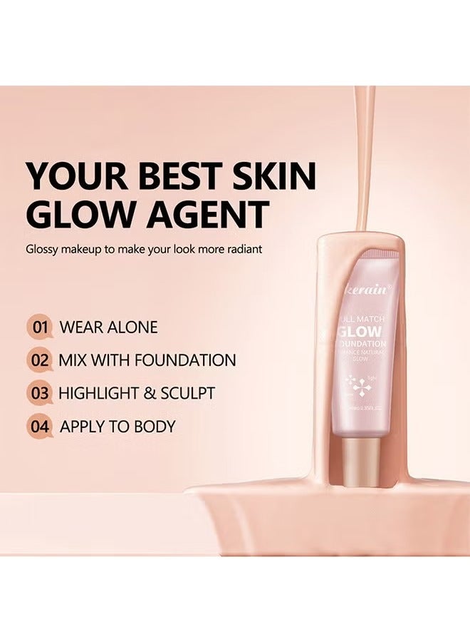 Full Match Glow Foundation, Enhance Foundation Natural Glow, Professional Coverage for a Flawless - Image 4