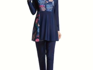3-Piece Women Conservative Printing Swimsuit Set Muslim Sun Protection Swimwear Swimming Trousers
