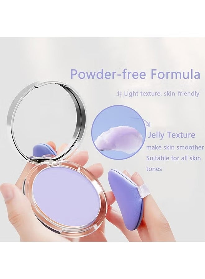 Matte Foundation Powder, Jelly Setting Powder with Mini Puff, Powder-free Oil Control Face Pressed - Image 3