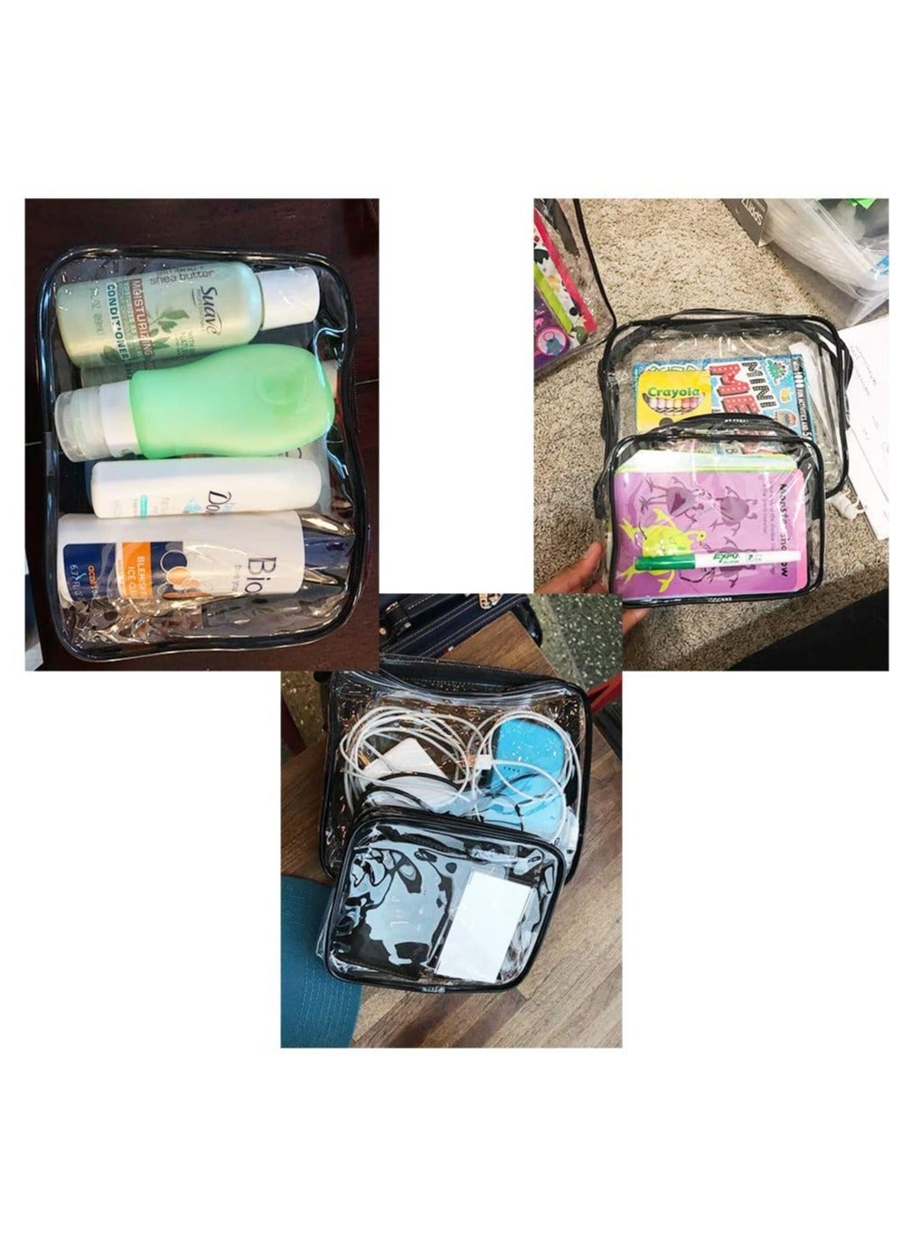 Clear Makeup Bag Package: 1 x Large Makeup Bag with a Handle 1 x Medium Clear Cosmetic Bag 1 x - Image 5
