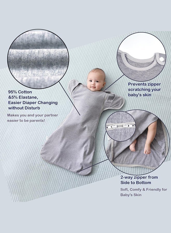 3-Pack Baby Swaddle Sleep Sack 3-6 Months - Arms Up Transitional Swaddles with Removable Cuffs & - Image 4