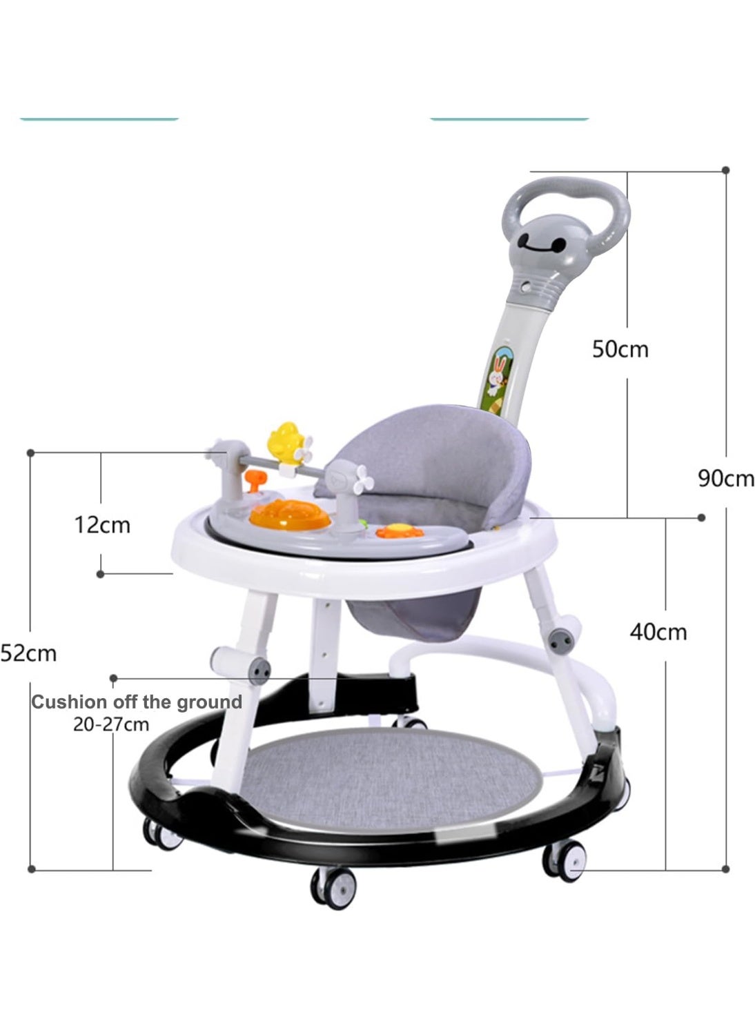 Baby Walker With Adjustable Height, Foldable, Foot Pads for Boys Girls, Walker and Bouncer Combo, - Image 2