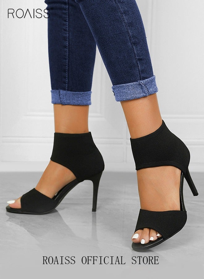 Minimalist Stiletto Heeled Shoes for Women Ankle Strap Sandals Ladies Elegant Peep Toe High Heels - Image 3