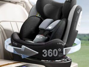 Heekin 360 Swivel i-Size Baby Car Seat with ISOFIX, for Newborn to 12 Years Old (40-150cm), Group