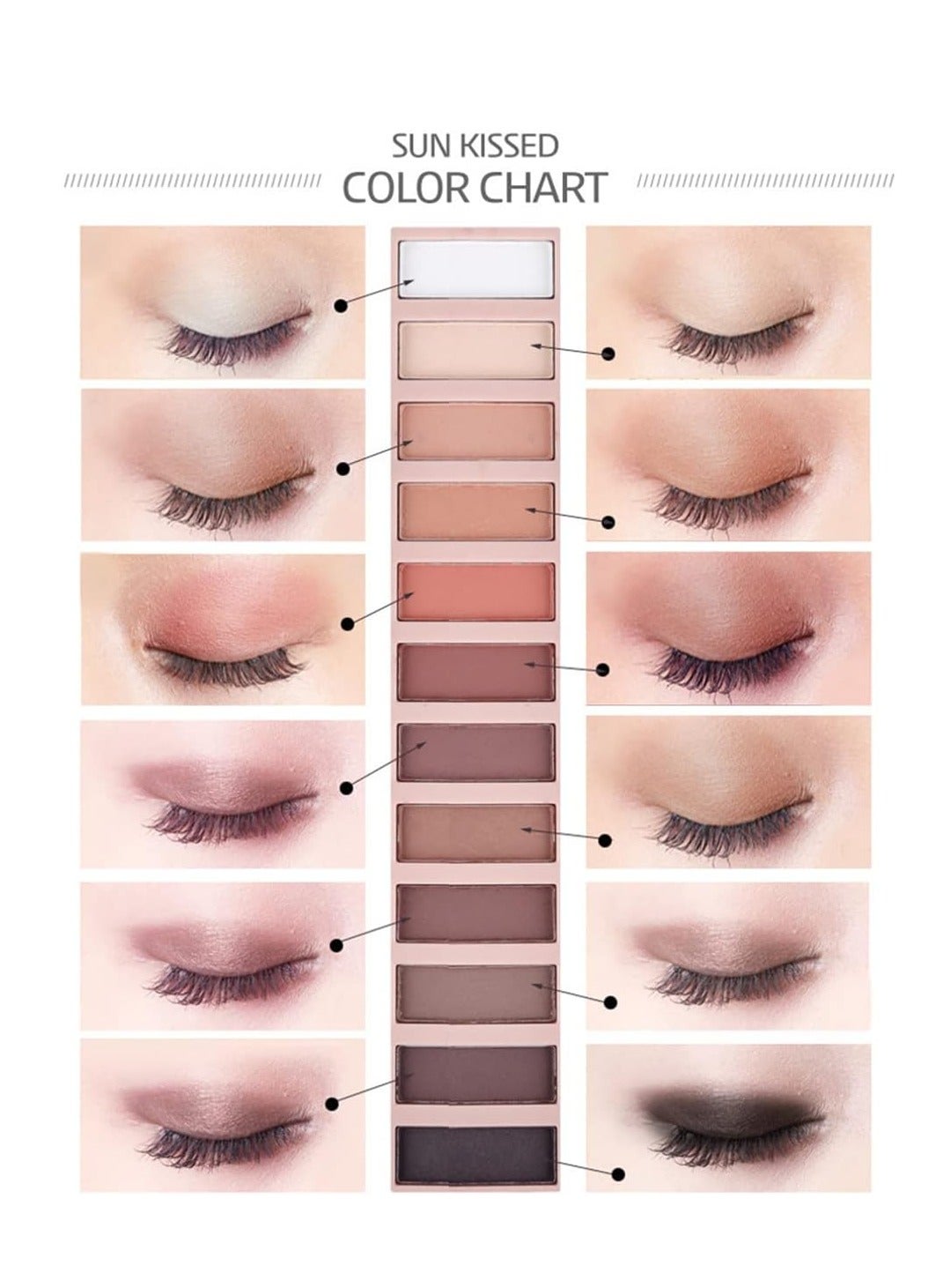 2 Pack 12 Colors Makeup Nude Colors Eyeshadow Palette Natural Nude Matte Shimmer Glitter Pigment - Image 5