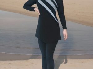 Burkini Plus Size Up To 9XL Swimsuits Set 3-Piece Swimwear Full Cover Swimming Cap Long Sleeve