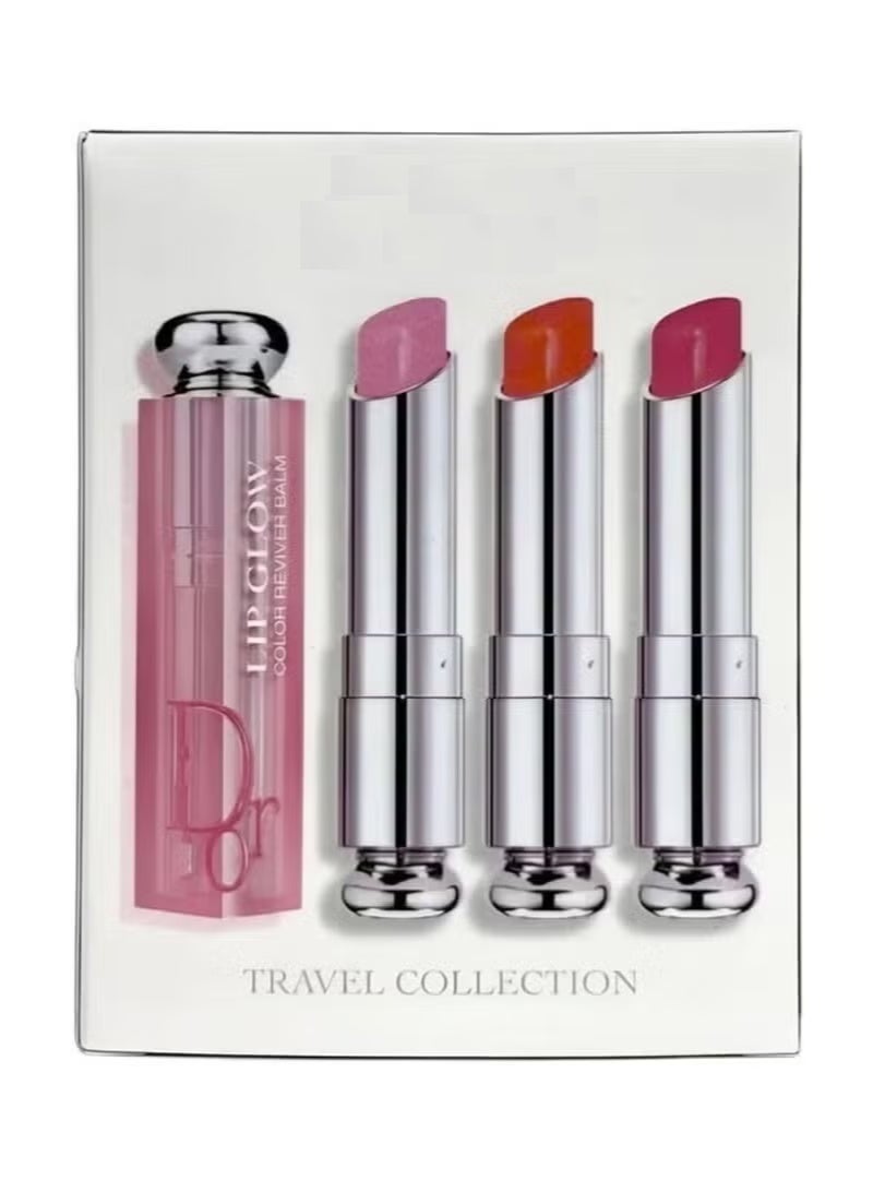 The Dior Addict Lip Glow Lip Balm Kit features three hydrating and color-reviving lip balms in the i