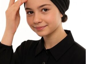 Black Kids Headscarf for Girls Soft and Comfortable Cotton Bandana Ideal for Children Daily Wear