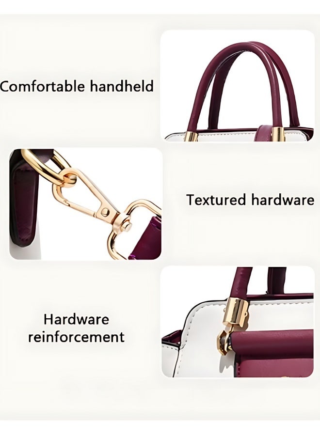 Women's Versatile Contrast Color Crossbody Bag, Ladies Large Capacity Shoulder Bag Handbag Tote - Image 5