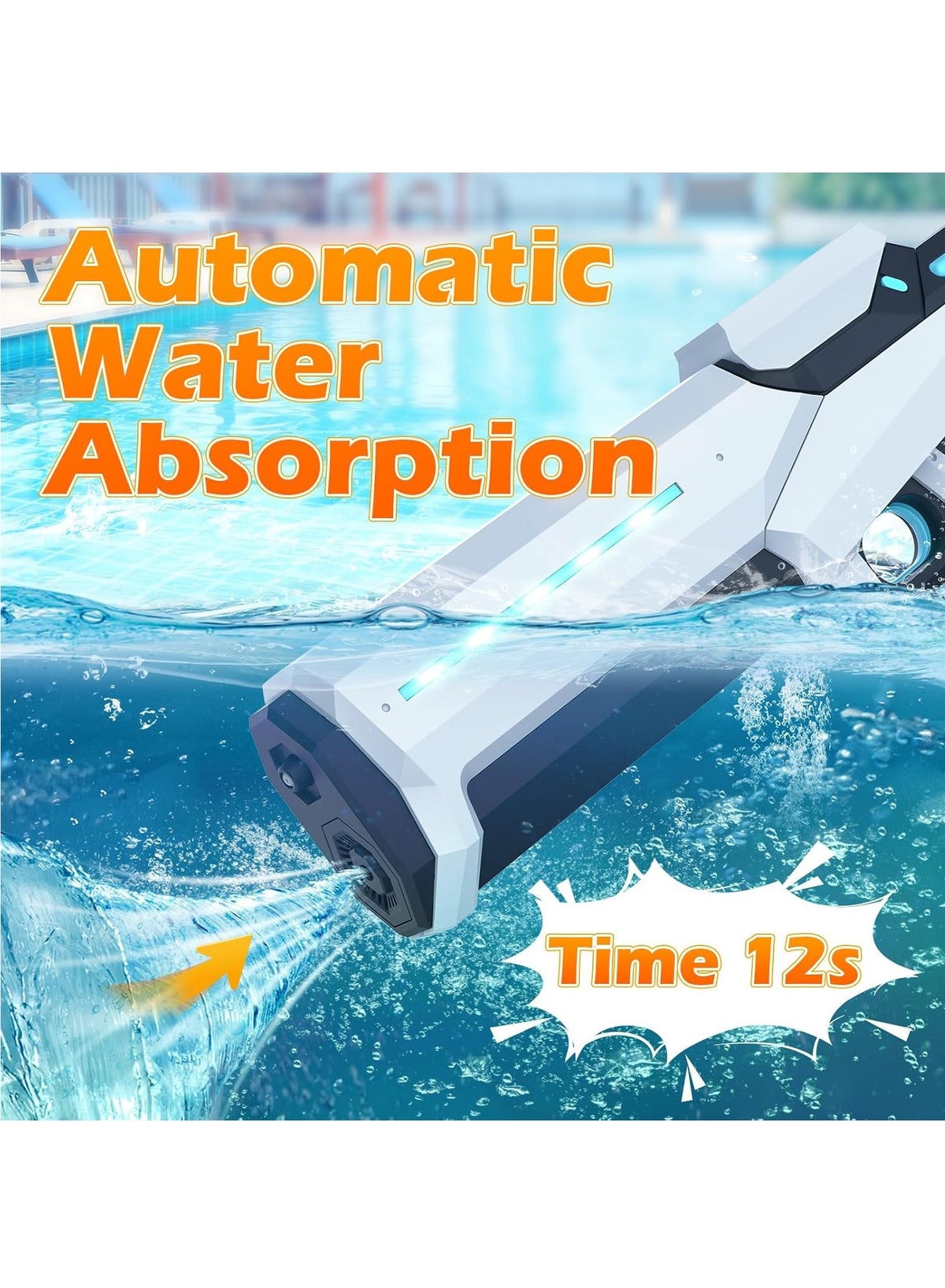 Electric Water Guns with Lighting Effects, Automatic & Manual Dual Mode High Capacity Squirt Guns, - Image 3