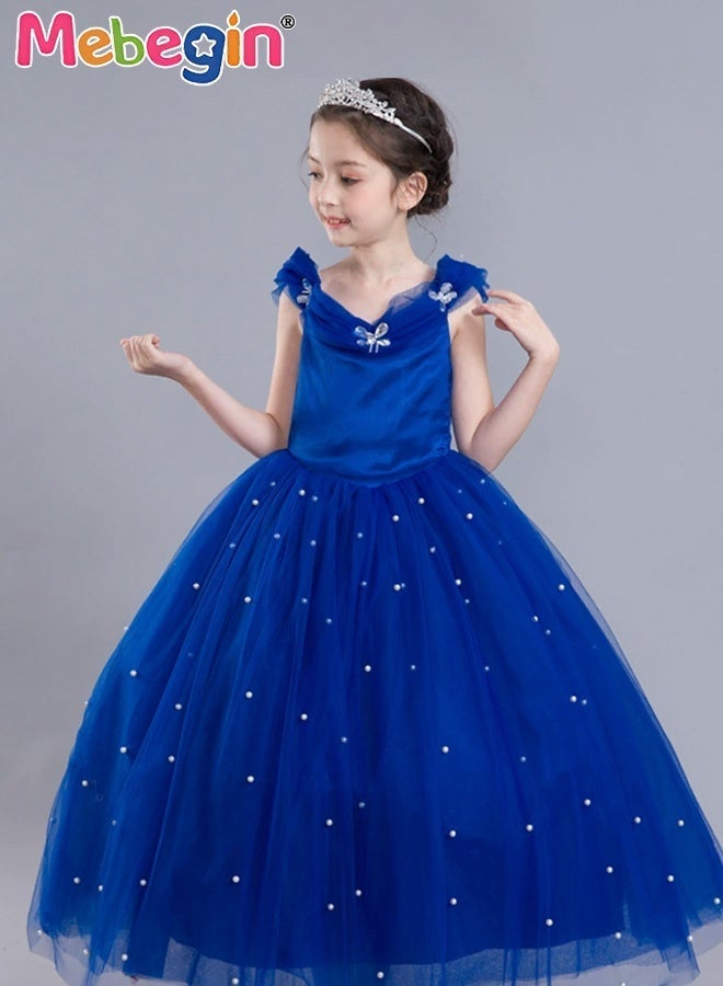 Deluxe Princess Costume Set with 7PCS Accessaries, Fancy Elegant Off Shoulder Frock, Fairy Dress - Image 2