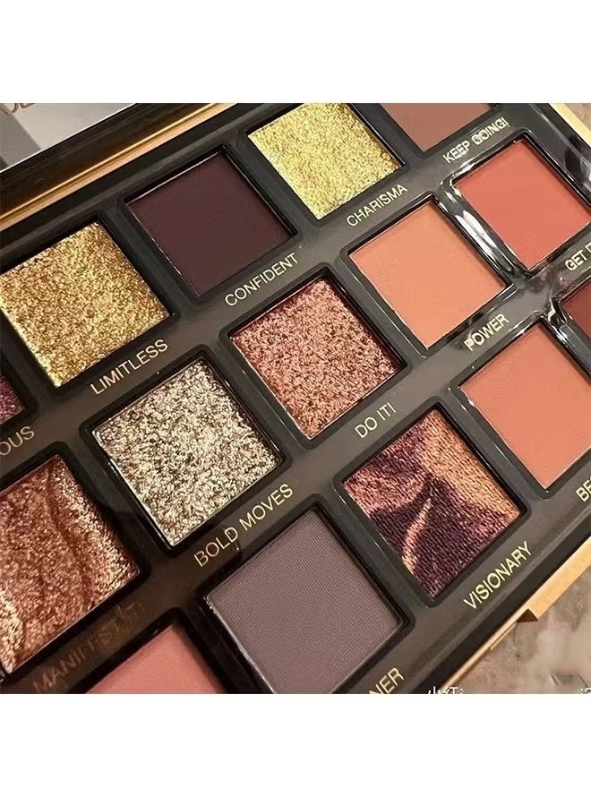 Empowered Eyeshadow palette Multicolour, 18 Colors Matte Shimmer Glitter Multi Reflective Shades - Image 2