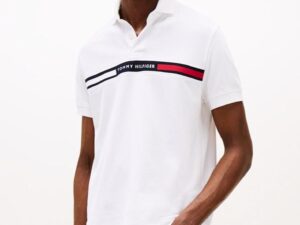 This stretch cotton pique polo shirt embraces sports-inspired style, with its smart embroidered