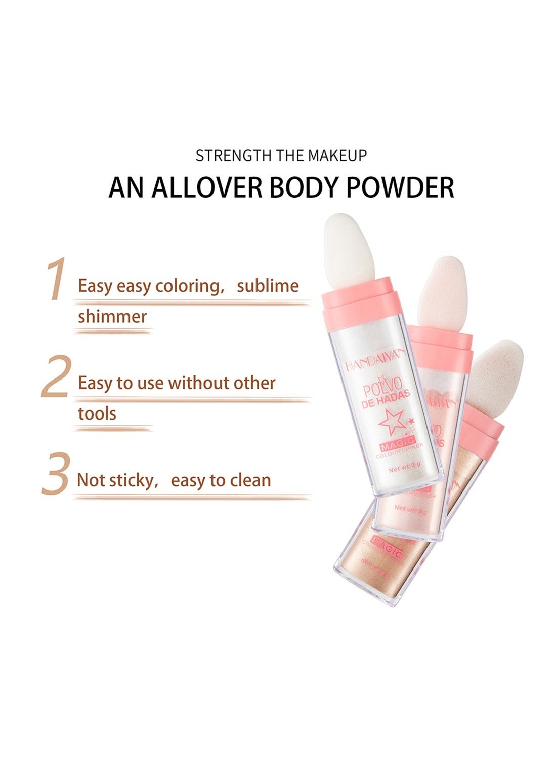 Body Shimmer Powder Polvo De Hadas Fairy Highlighter Glitter Natural Pigment Shiner Stick Loose Oil - Image 2