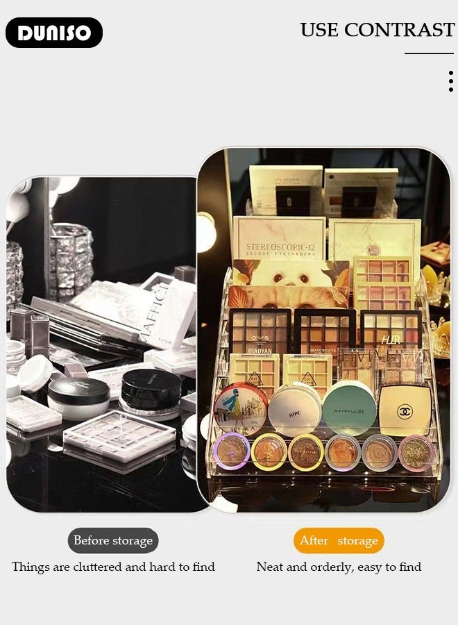 Makeup Organizer for Eyeshadow Palette and Lipstick Organizer, 7 Section Divided Makeup Palette - Image 3