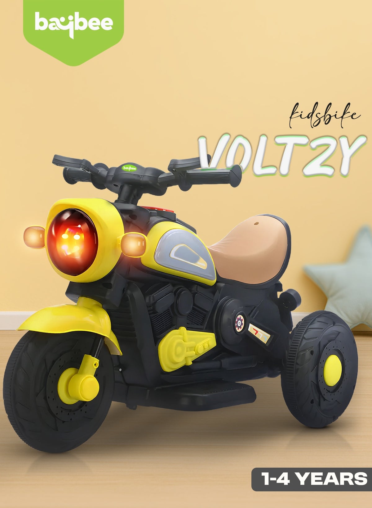 Electric Bike for Kids, Children's Bike with Led Light, Music & Foot Accelerator - Image 2