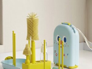 All-in-One Baby Bottle Cleaning Brushes Set with Silicone Bottle Brush, Nipple Brush, Straw Brush,