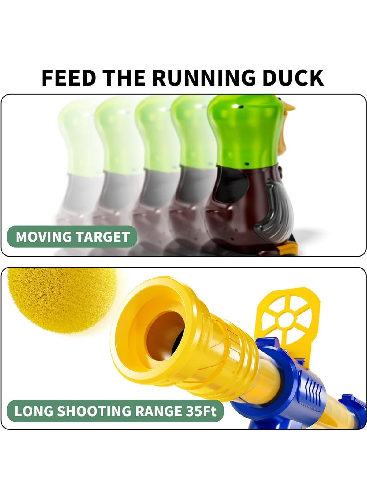 Movable Duck Shooting Toys for Kids 3 4 5 6 7 8 9 Years Old Movable Shooting Game with 24 Balls 2 - Image 4