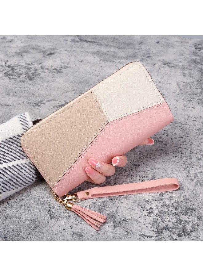 New Ladies Long Zipper Wallet, Women's Large Capacity Mobile Phone Bag, Versatile Stitching Color - Image 2