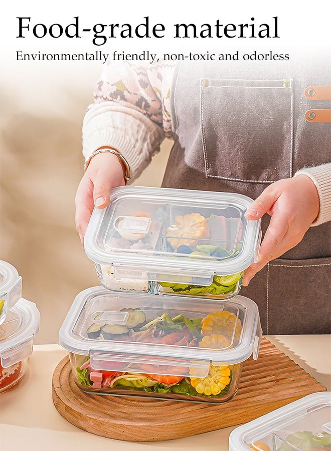 Microwave Heating Lunch Box,High Borosilicate Glass Bowls,Airtight Lunch Contain
