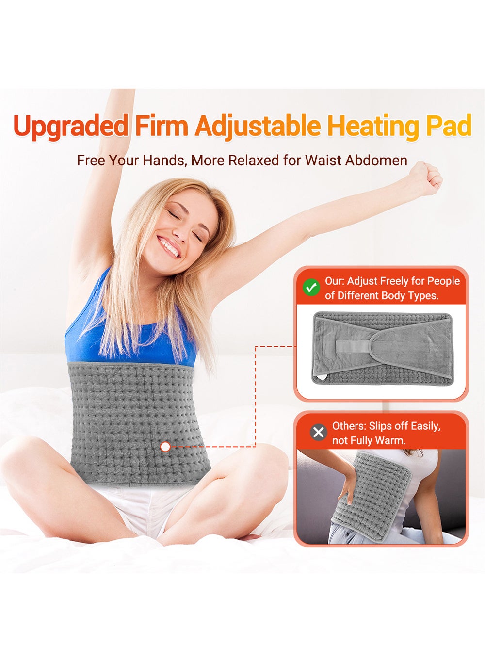 Electric Waist Heating Belt With LCD Controller Heating Pad Electric For Period 