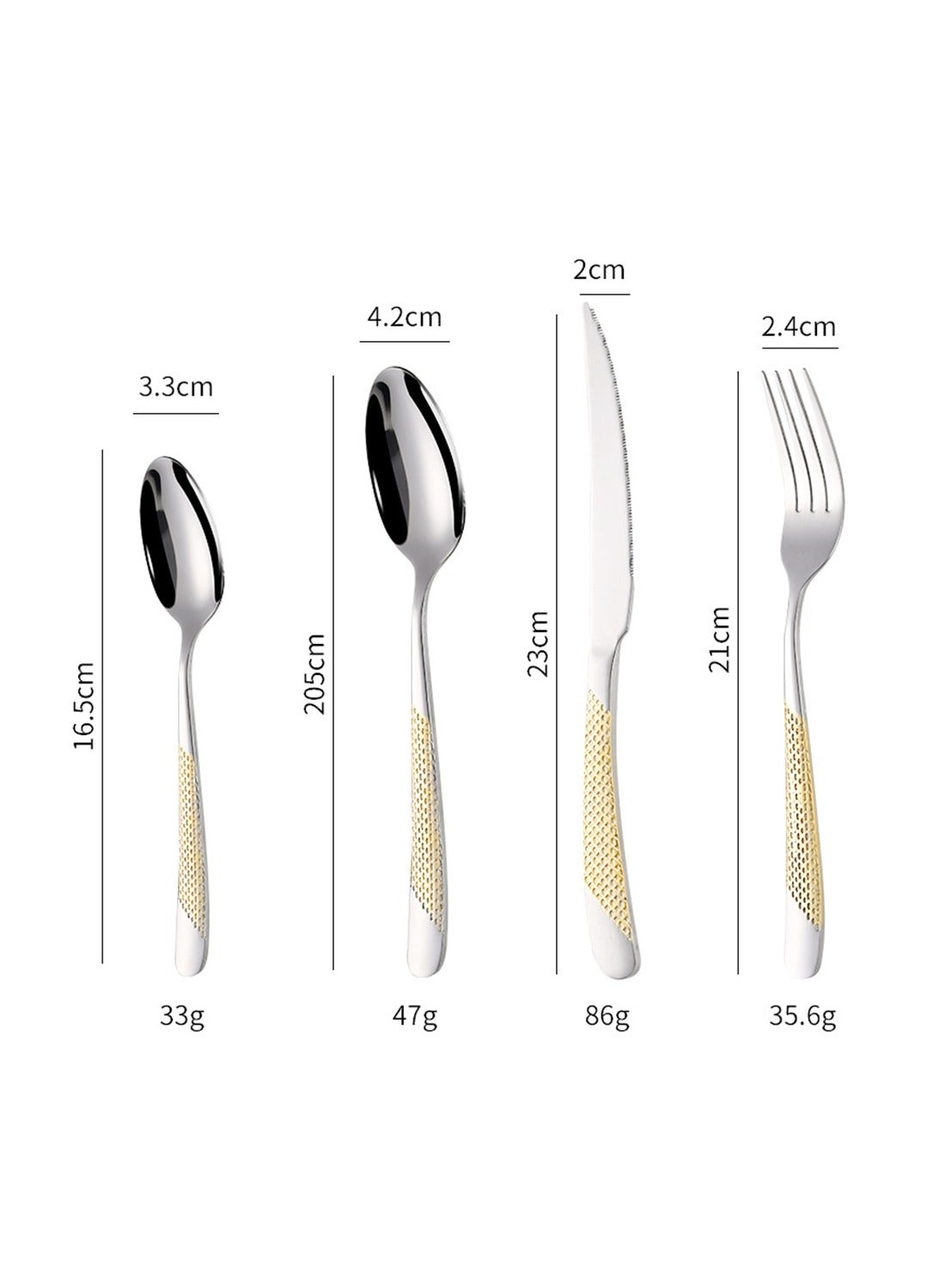 SUNHOME 24-Piece Stainless Steel Cutlery Set Kitchen Utensil Set Western Tablewa